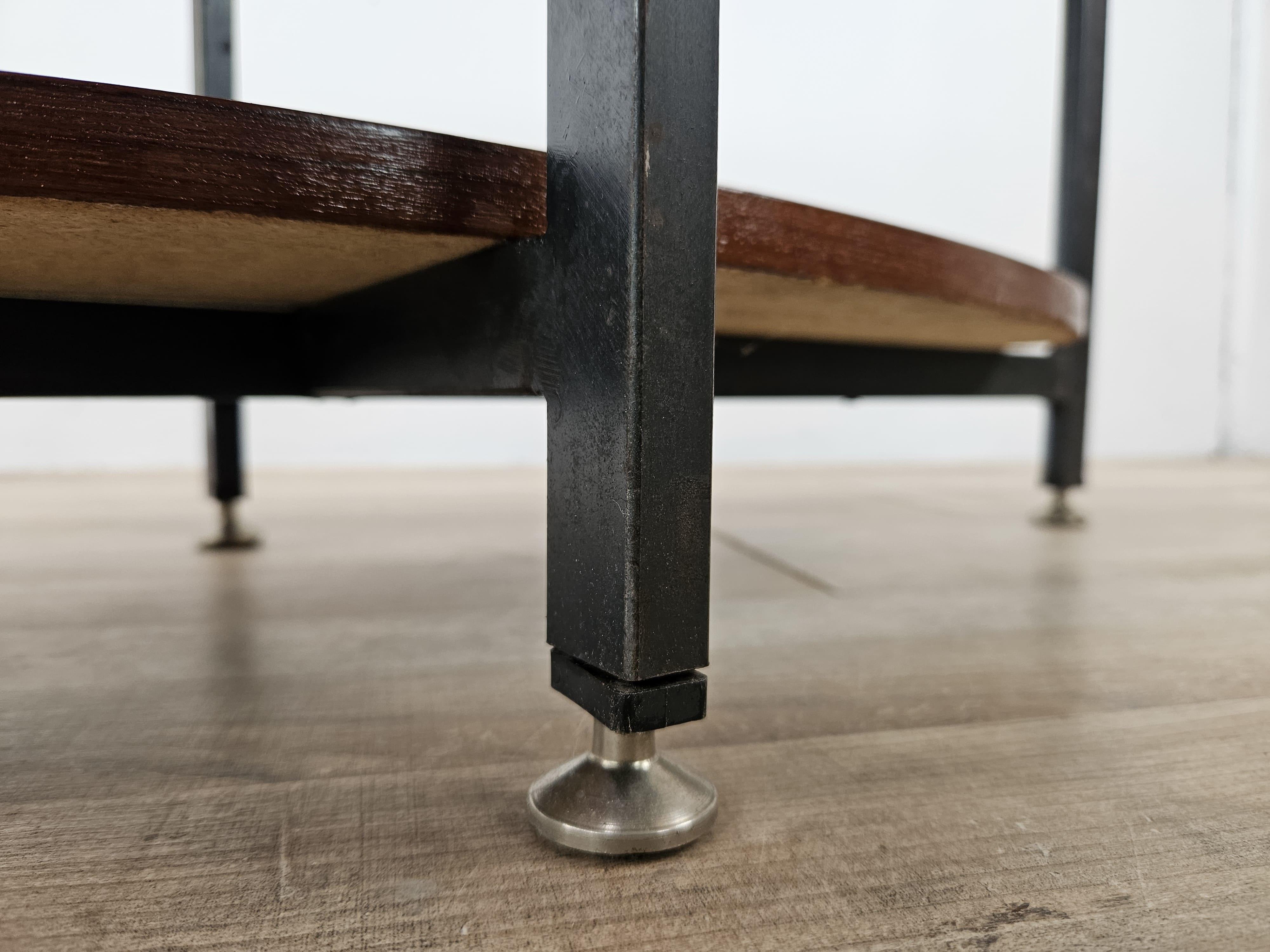 Scandinavian 1960s teak coffee table with adjustable feet For Sale 7