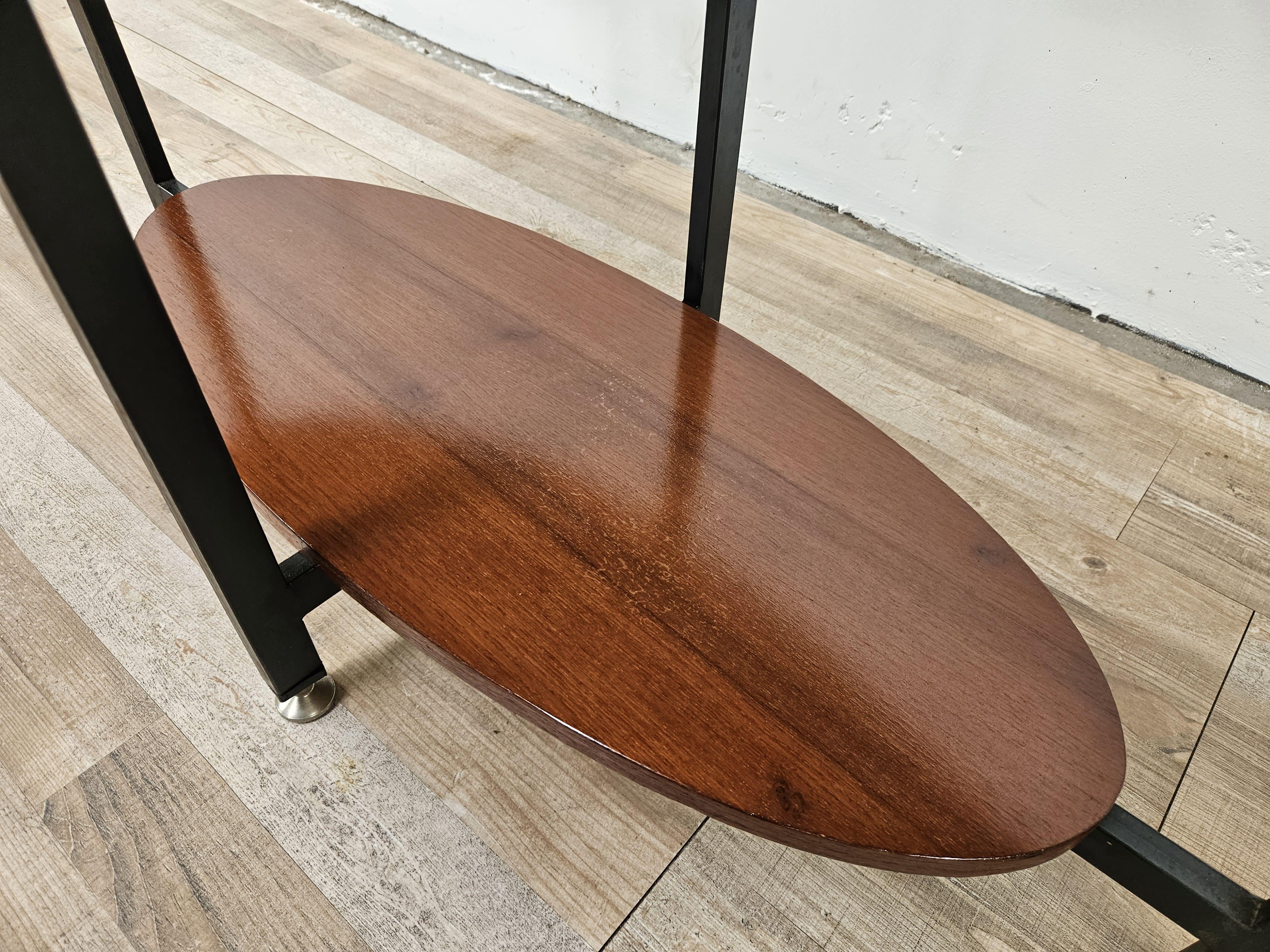 Scandinavian 1960s teak coffee table with adjustable feet For Sale 1