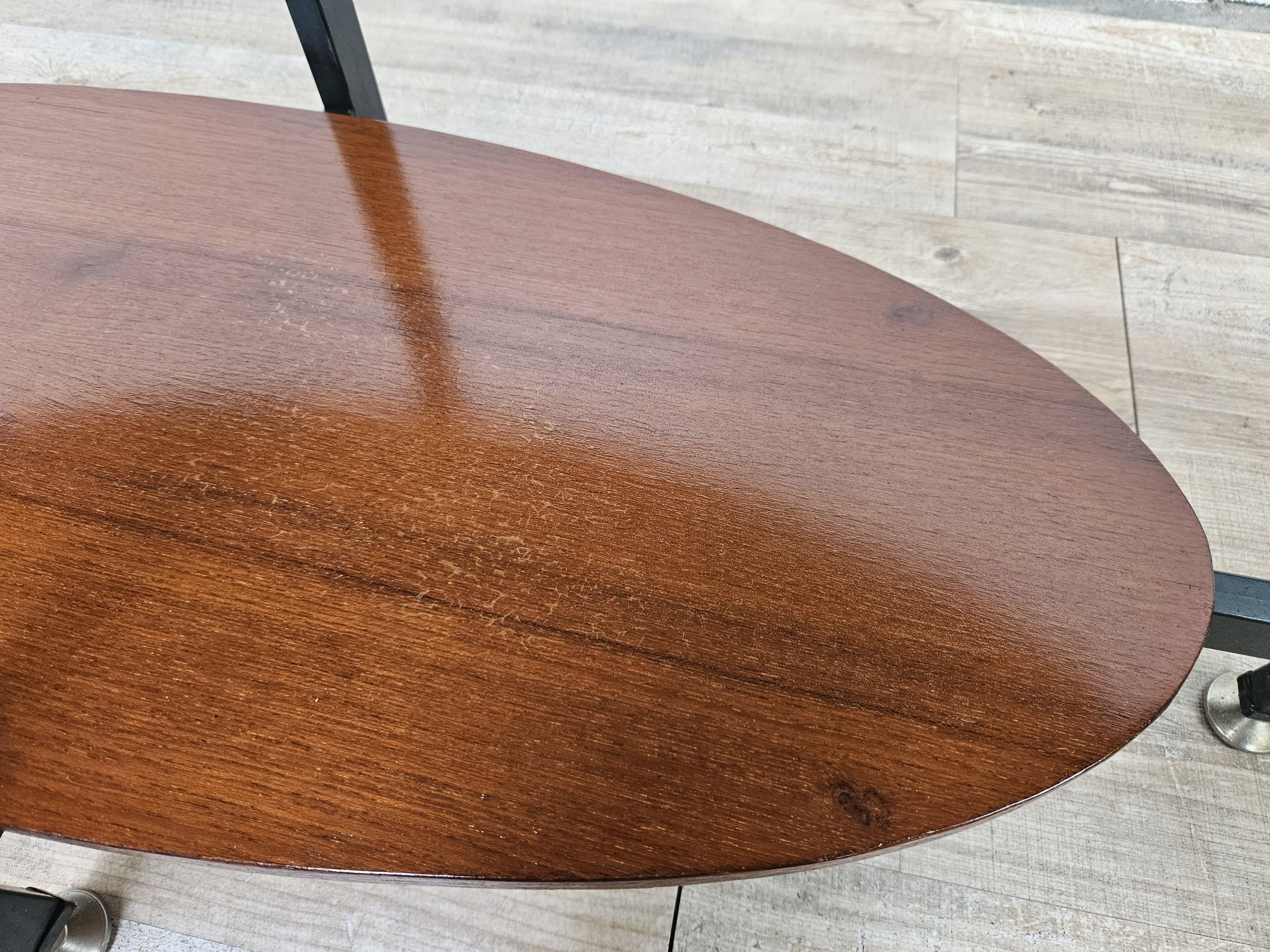 Scandinavian 1960s teak coffee table with adjustable feet For Sale 2