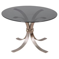 Vintage 60s metal and glass coffee table Italian design living room table