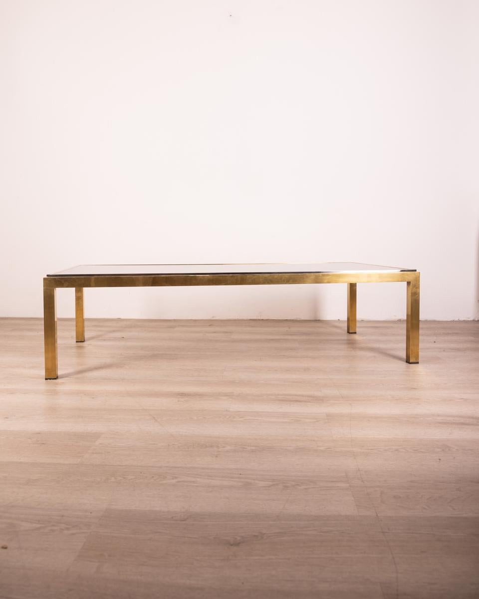 Mid-20th Century 1960s vintage coffee table in gilded brass Italian design For Sale