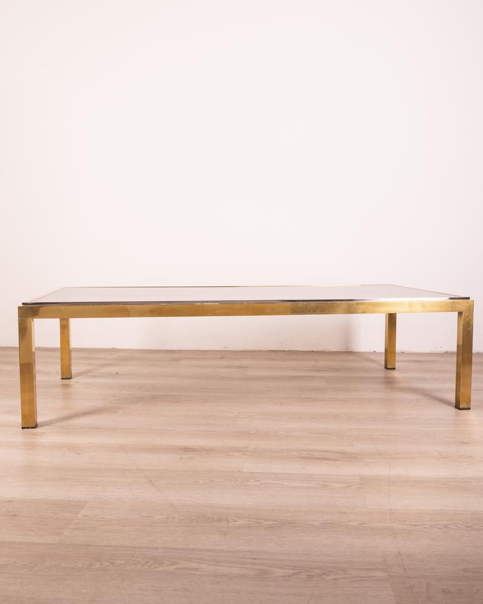 Brass 1960s vintage coffee table in gilded brass Italian design For Sale
