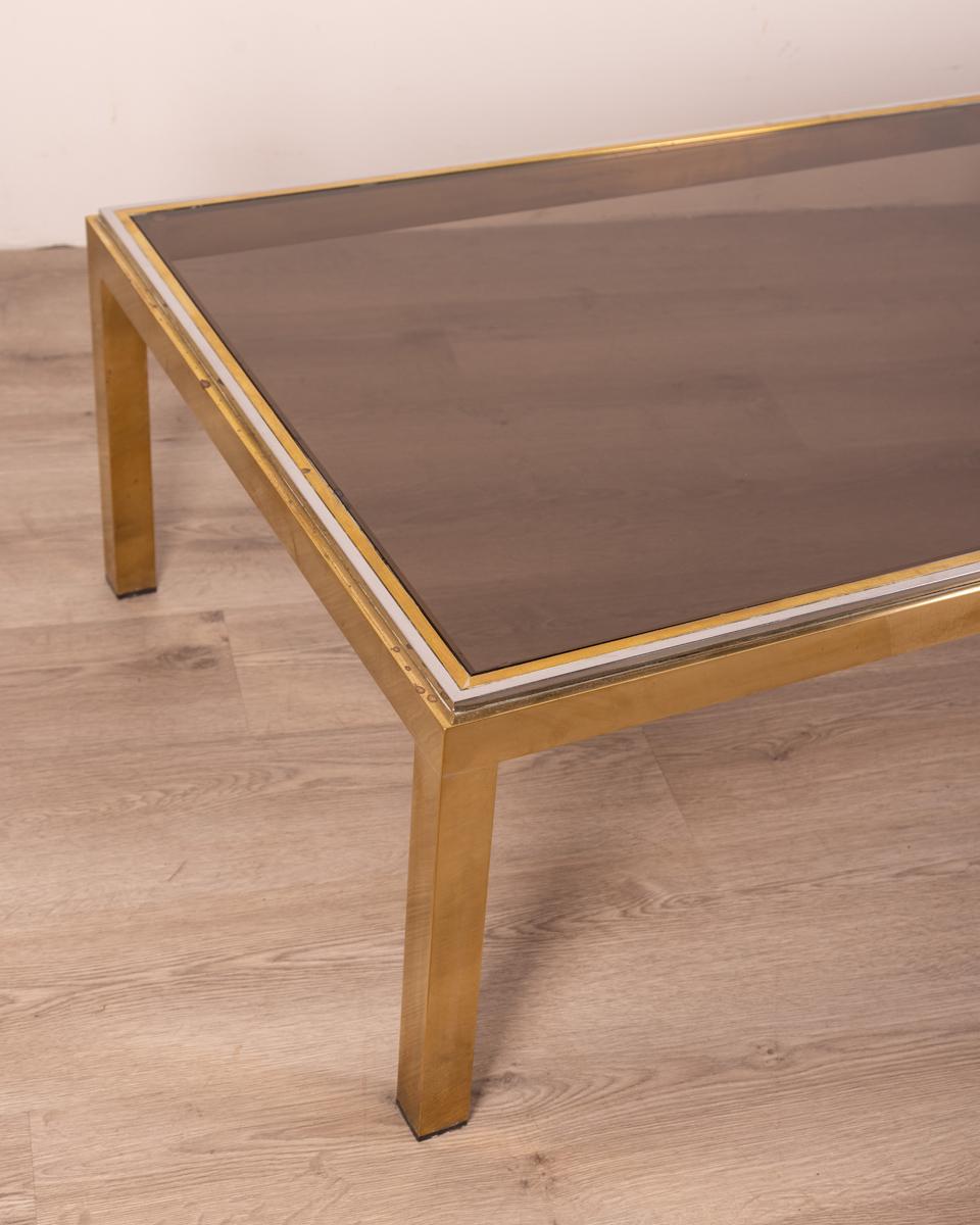 1960s vintage coffee table in gilded brass Italian design For Sale 1