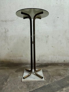 Maison Jansen designed coffee table made of brass and marble base from the 1970s.
