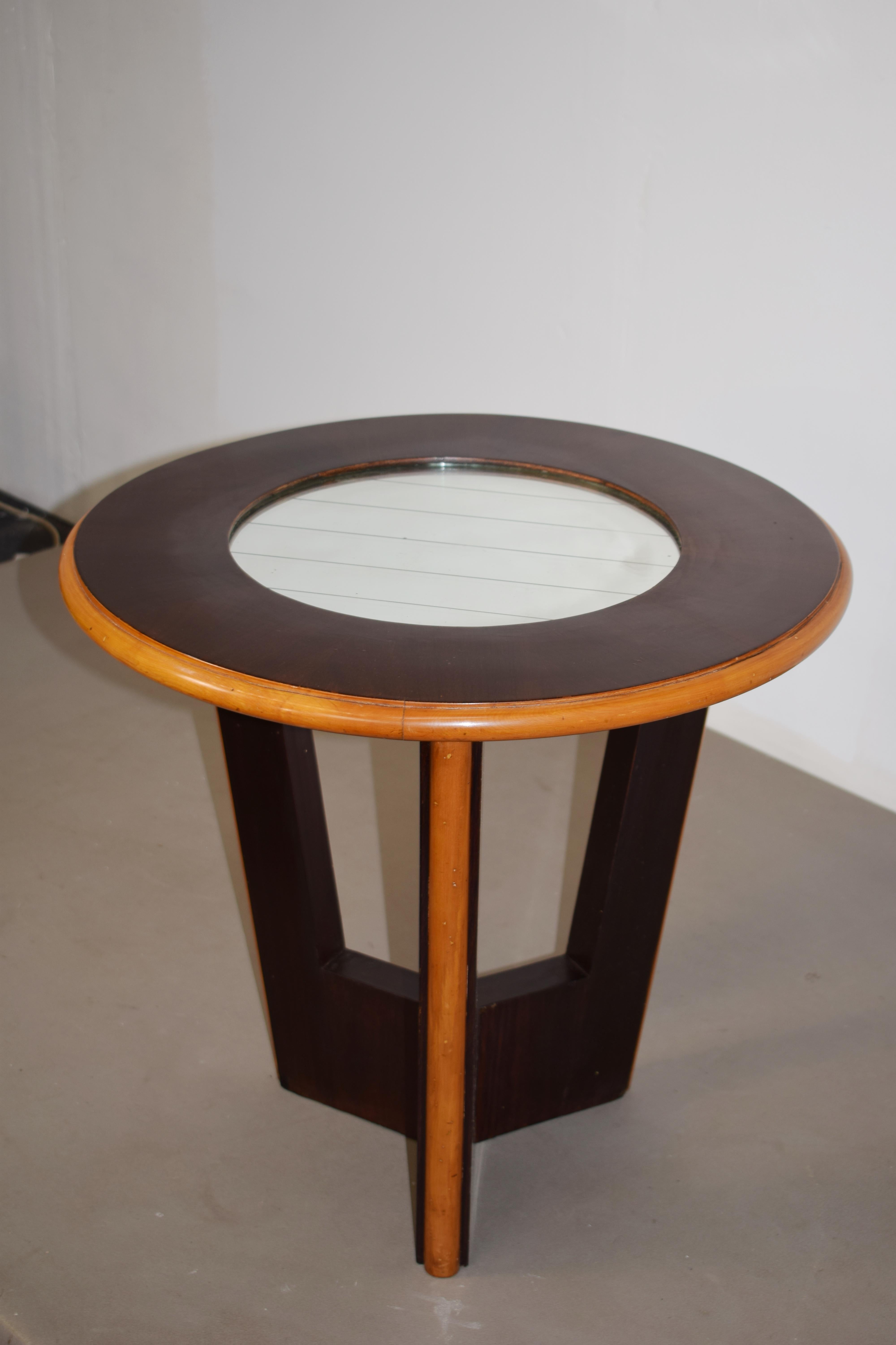 Mid-Century moderno Tavolino decò circolare, Italia, anni '40. in vendita
