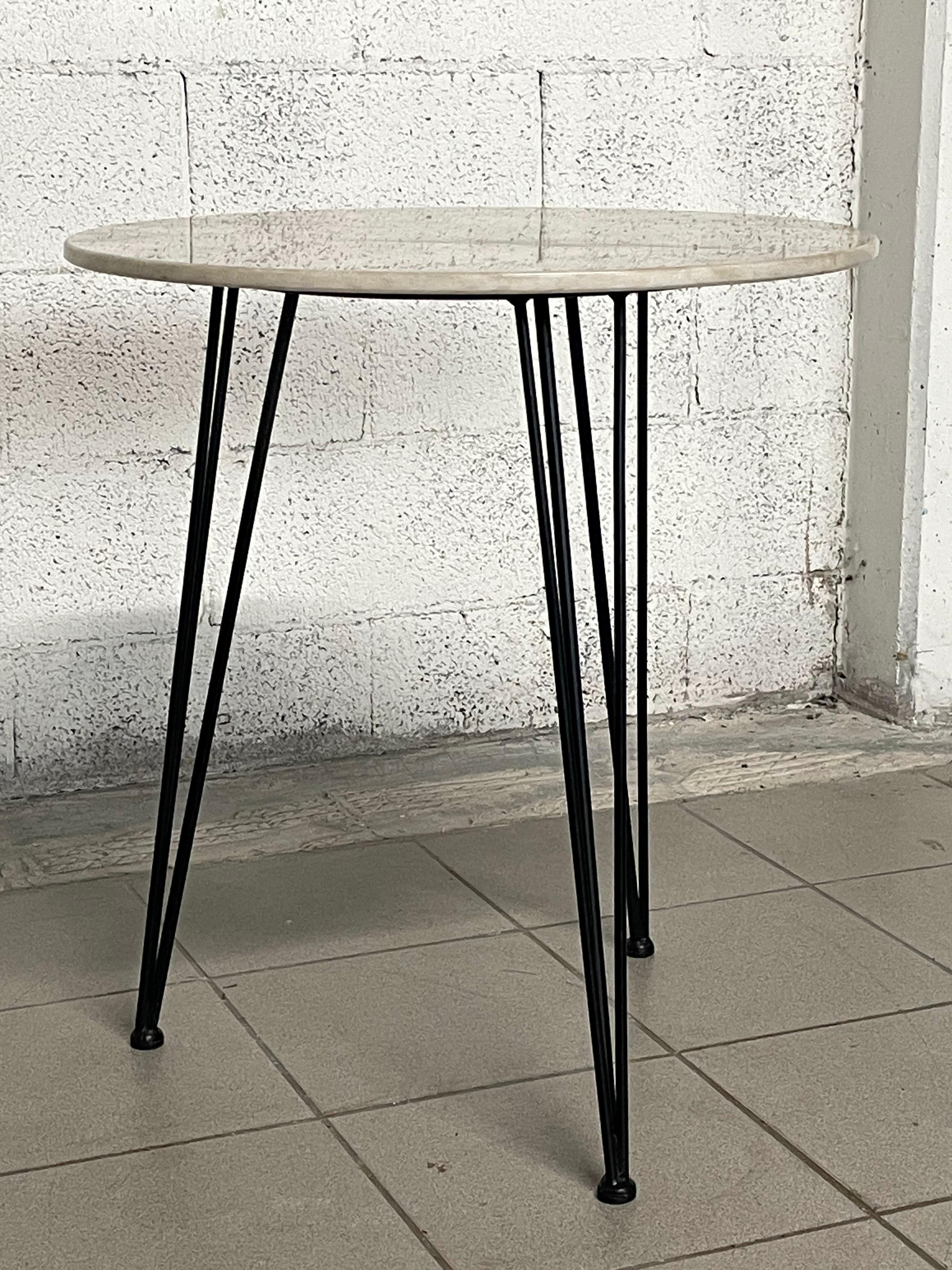Mid-Century Modern 1950s service table with marble top  For Sale