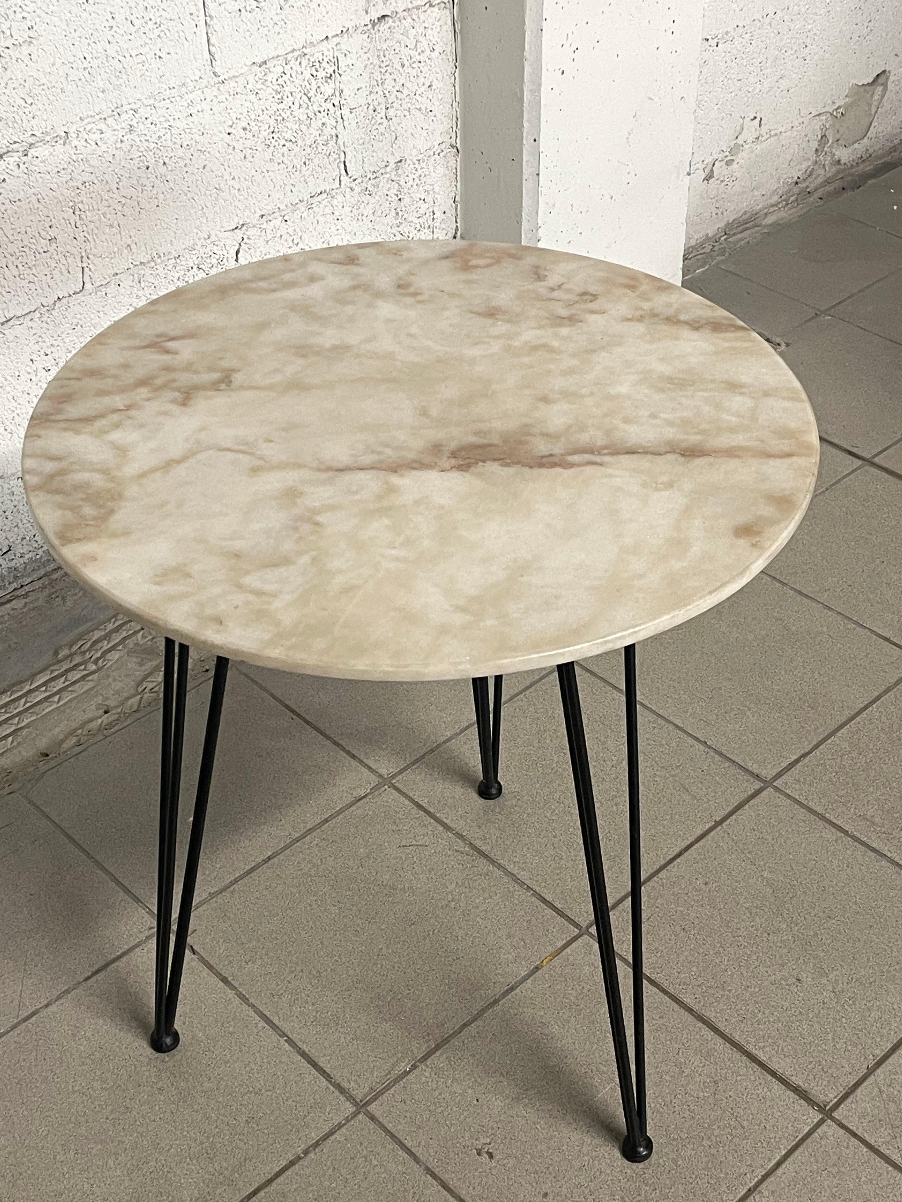 Italian 1950s service table with marble top  For Sale