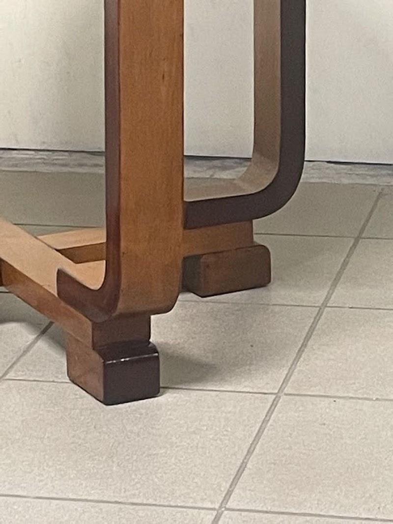 Tavolino di servizio Art Decò in legno di noce e top in marmo in vendita 8