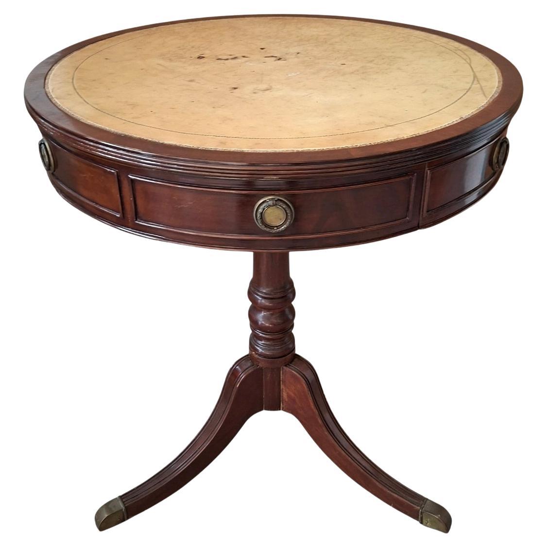 1980s Vintage "Drum Table" Coffee Table For Sale