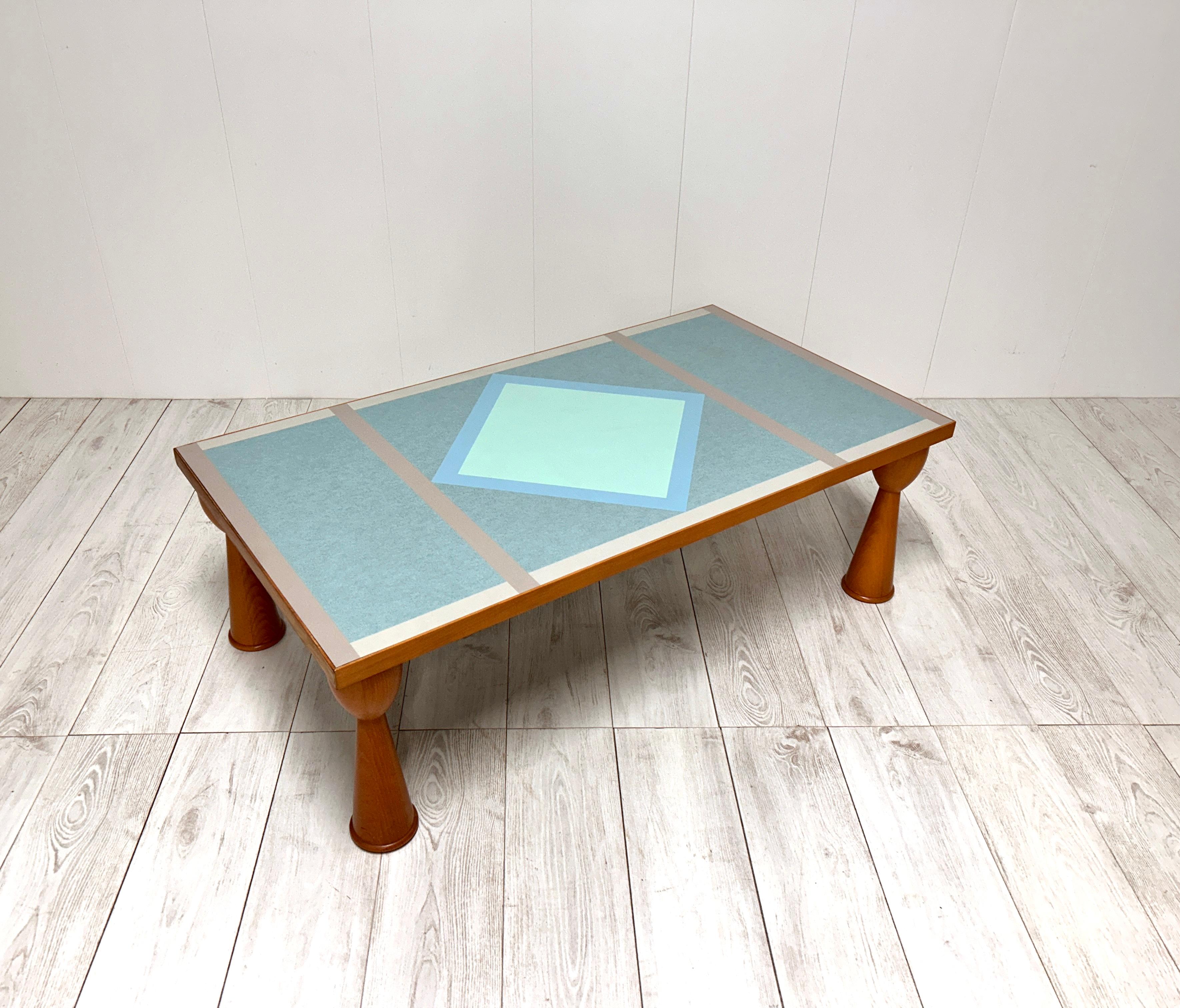 Laminate Ettore Sottsass coffee table mod. Alicudi, prod. Zanotta, 1990s For Sale