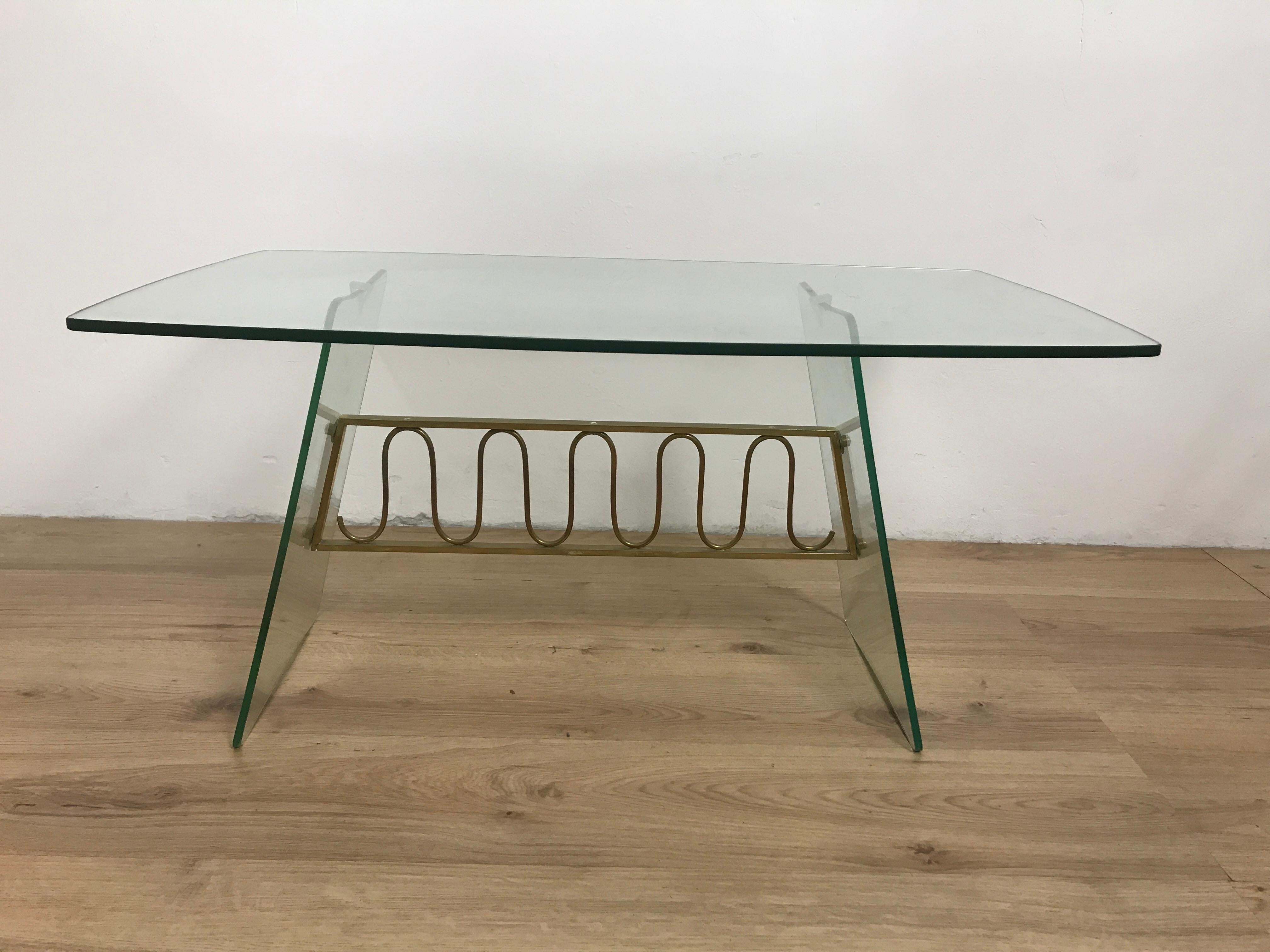 Amazing Fontana Arte Glass Table. Italy 1940 For Sale 9