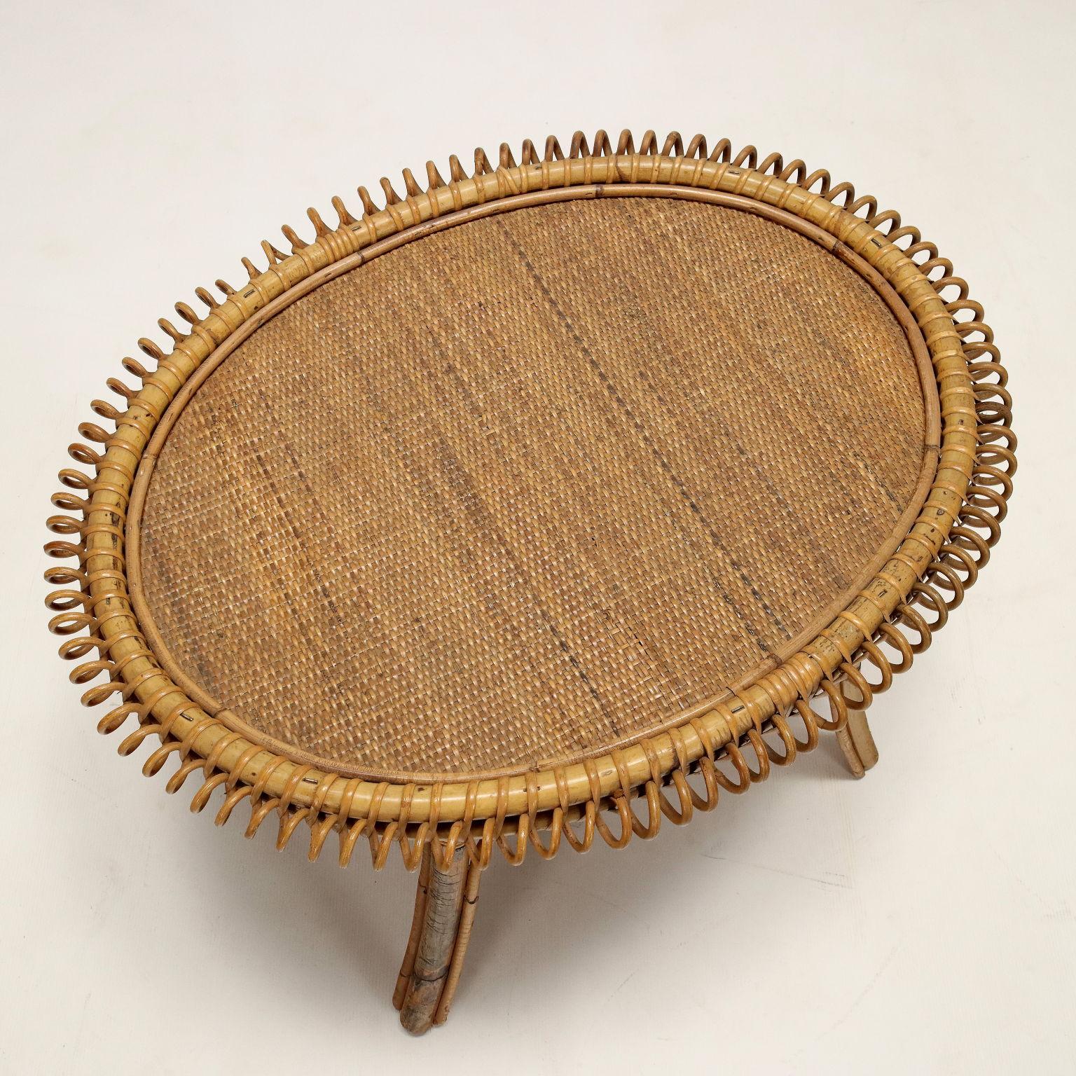 Mid-20th Century 50s-60s Bamboo Coffee Table For Sale