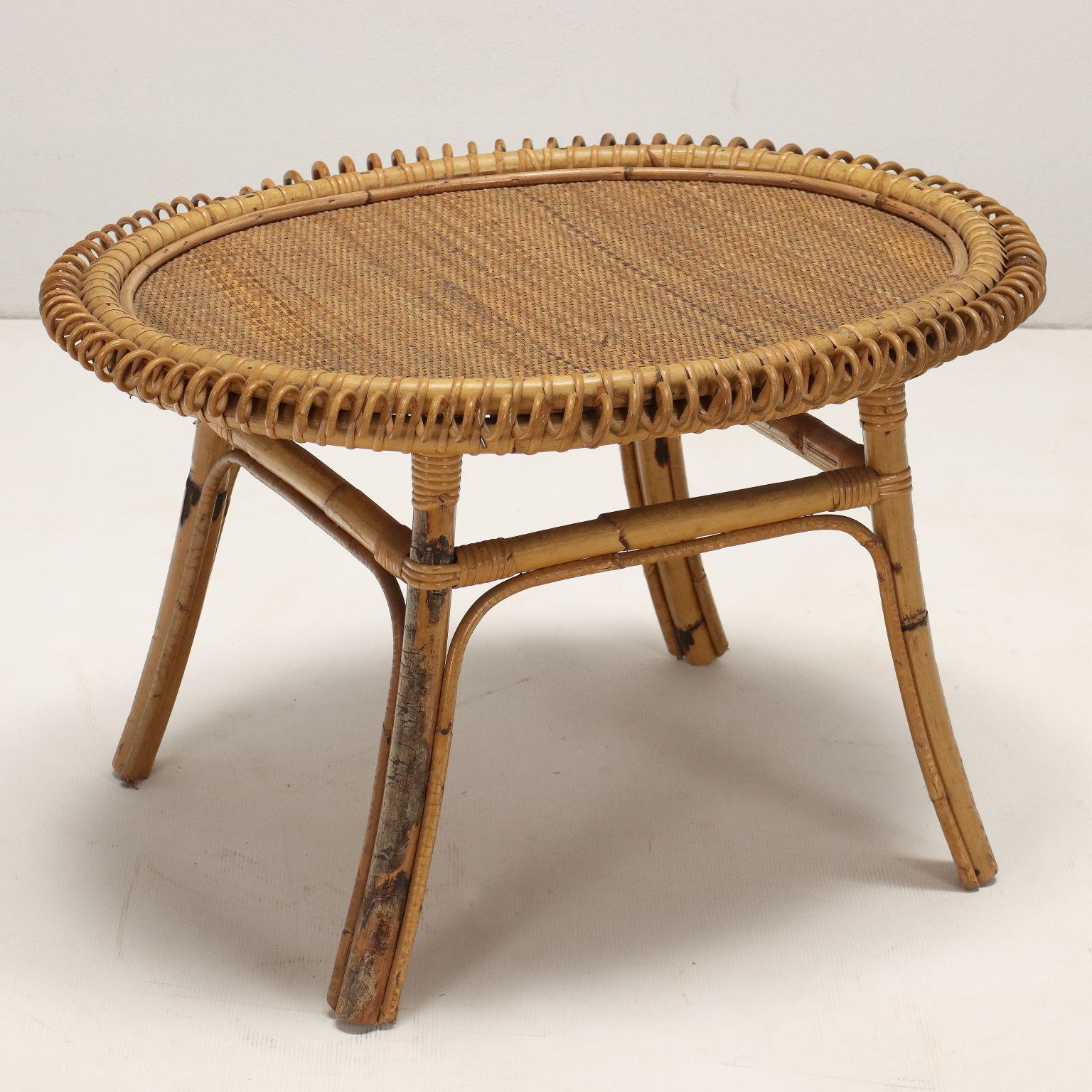50s-60s Bamboo Coffee Table For Sale 1