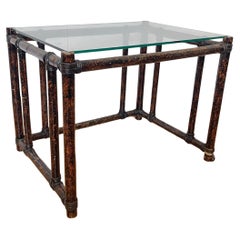 Tavolino in Bambù con Piano in Vetro "Eleganza Naturale"