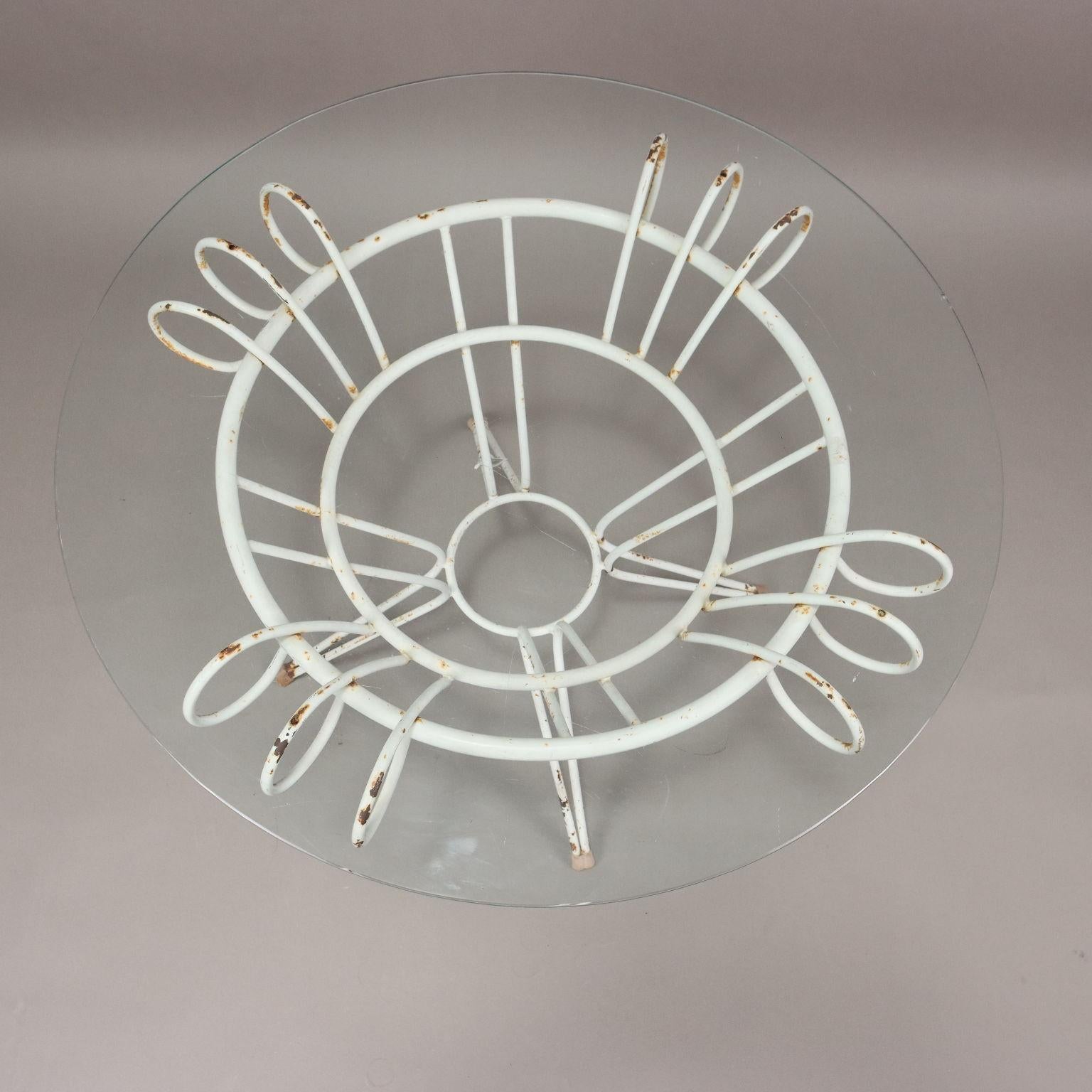 Mid-Century Modern Wrought Iron Side Table 1950s For Sale