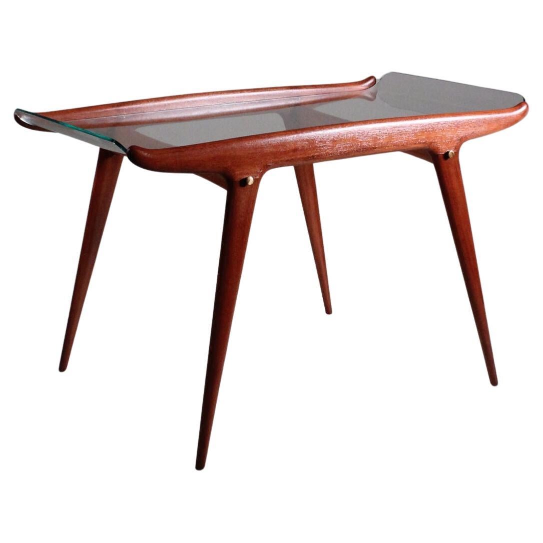 Mesa de centro de madera y cristal, Carlo De Carli, 1950