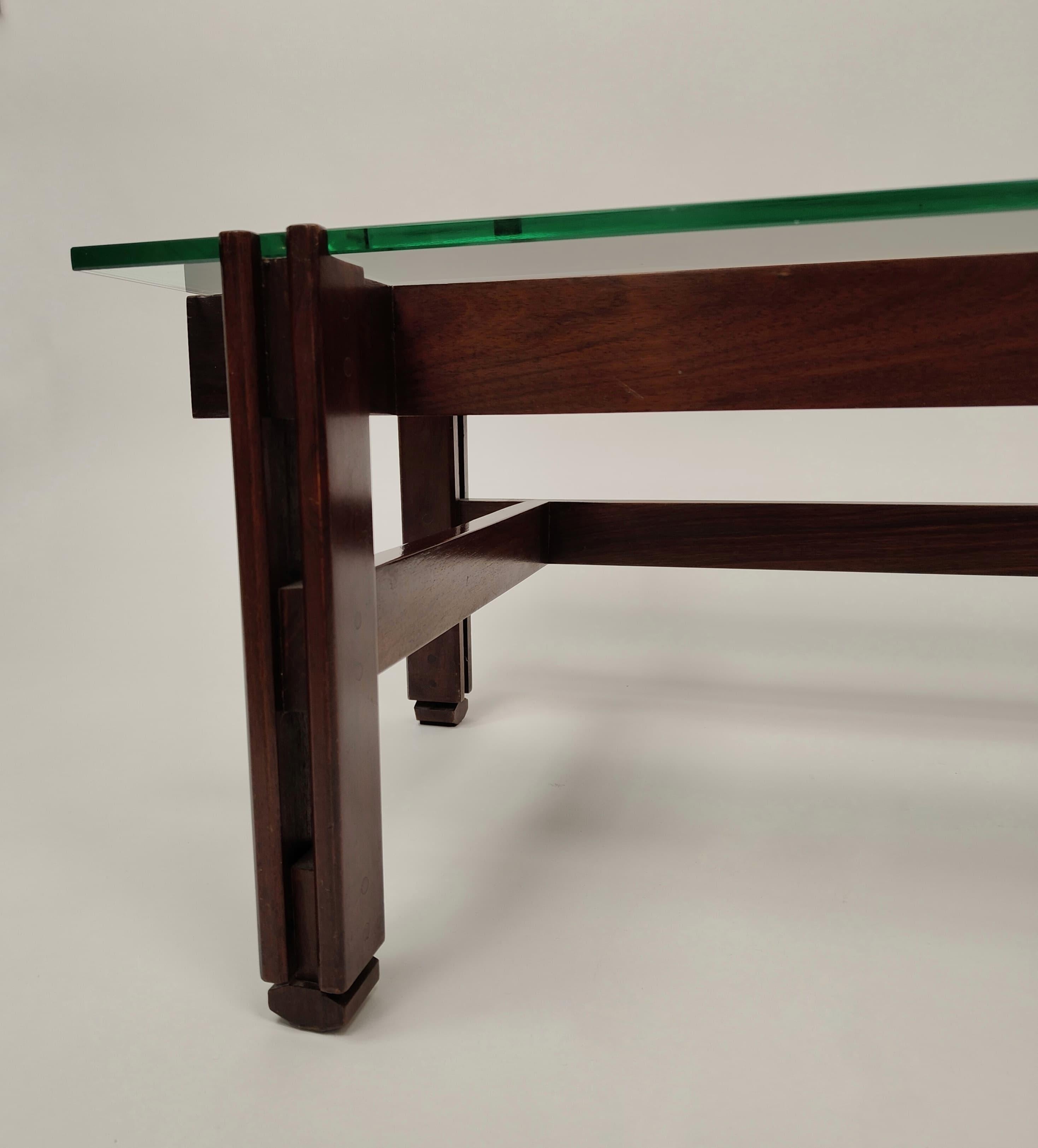 Couchtisch aus Holz und Glas von Ico Parisi, Modell 751, für Cassina - 1962, Italien (Sonstiges) im Angebot