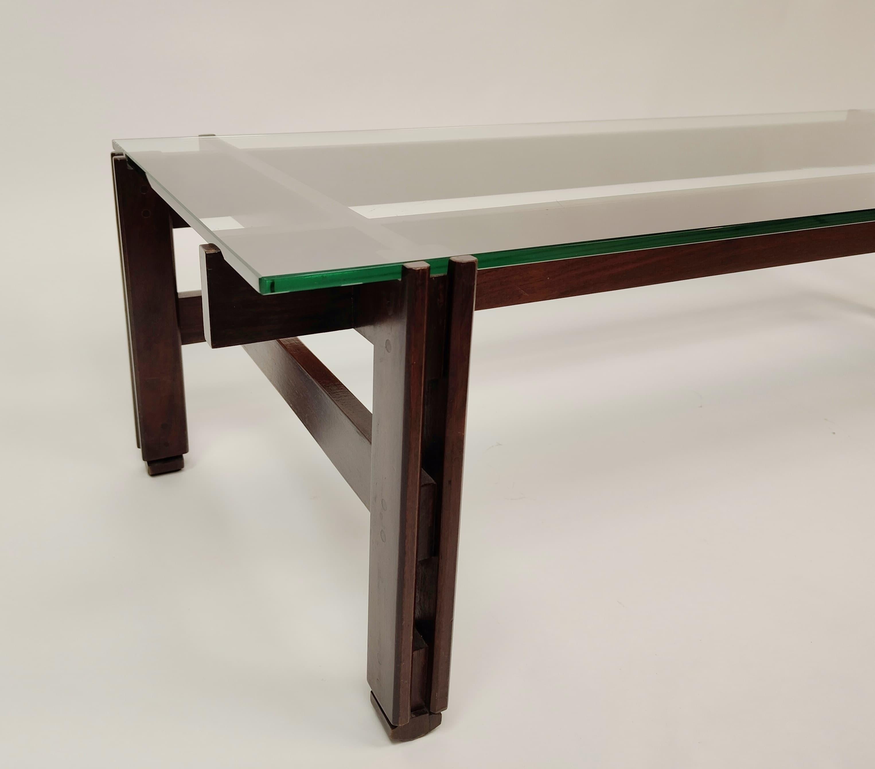 Couchtisch aus Holz und Glas von Ico Parisi, Modell 751, für Cassina - 1962, Italien im Zustand „Gut“ im Angebot in Vicenza, VI