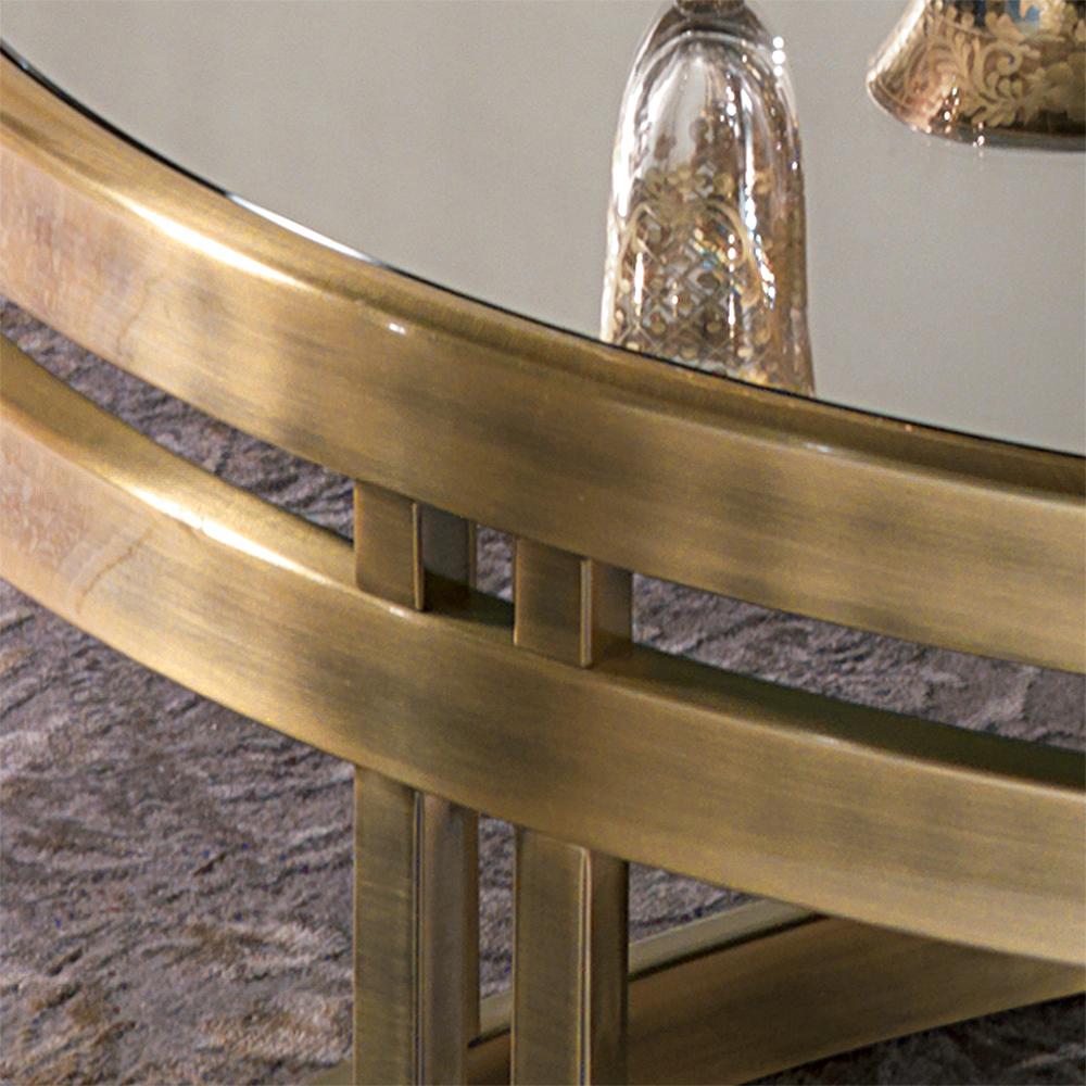 Italian Table basse en métal avec plateau en miroir AY074 en vente