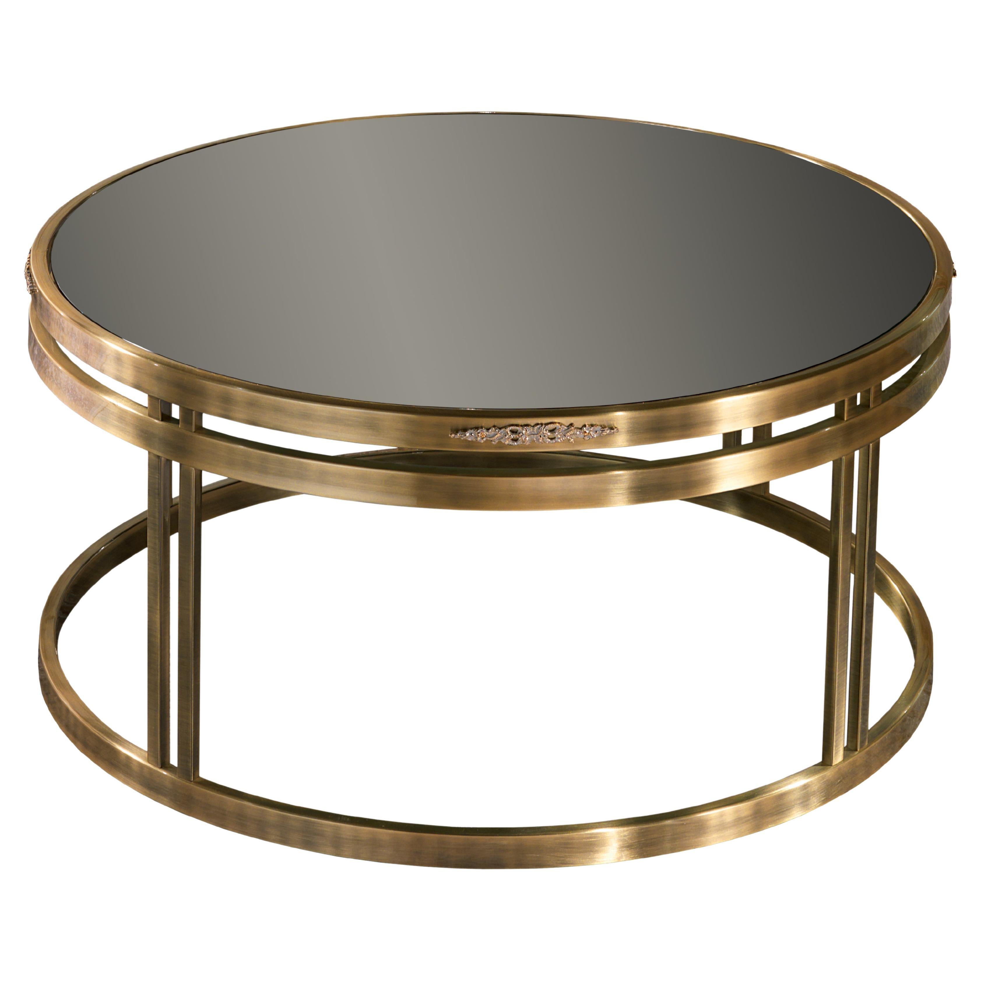 Table basse en métal avec plateau en miroir AY074 en vente