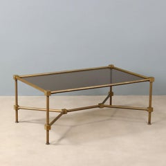 Brass coffee table 1970s with glass top