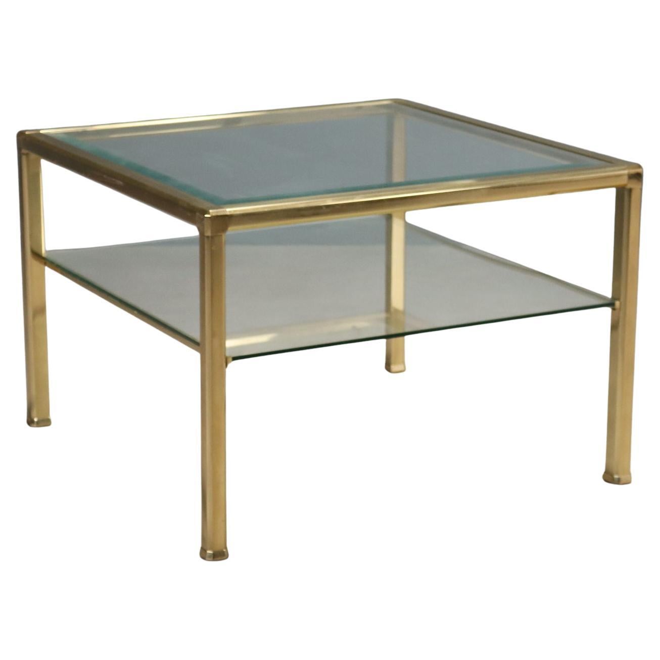80s Brass and Glass Coffee Table