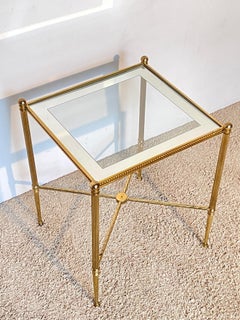 Brass and glass coffee table, Italian "Timeless Gold," 1970s
