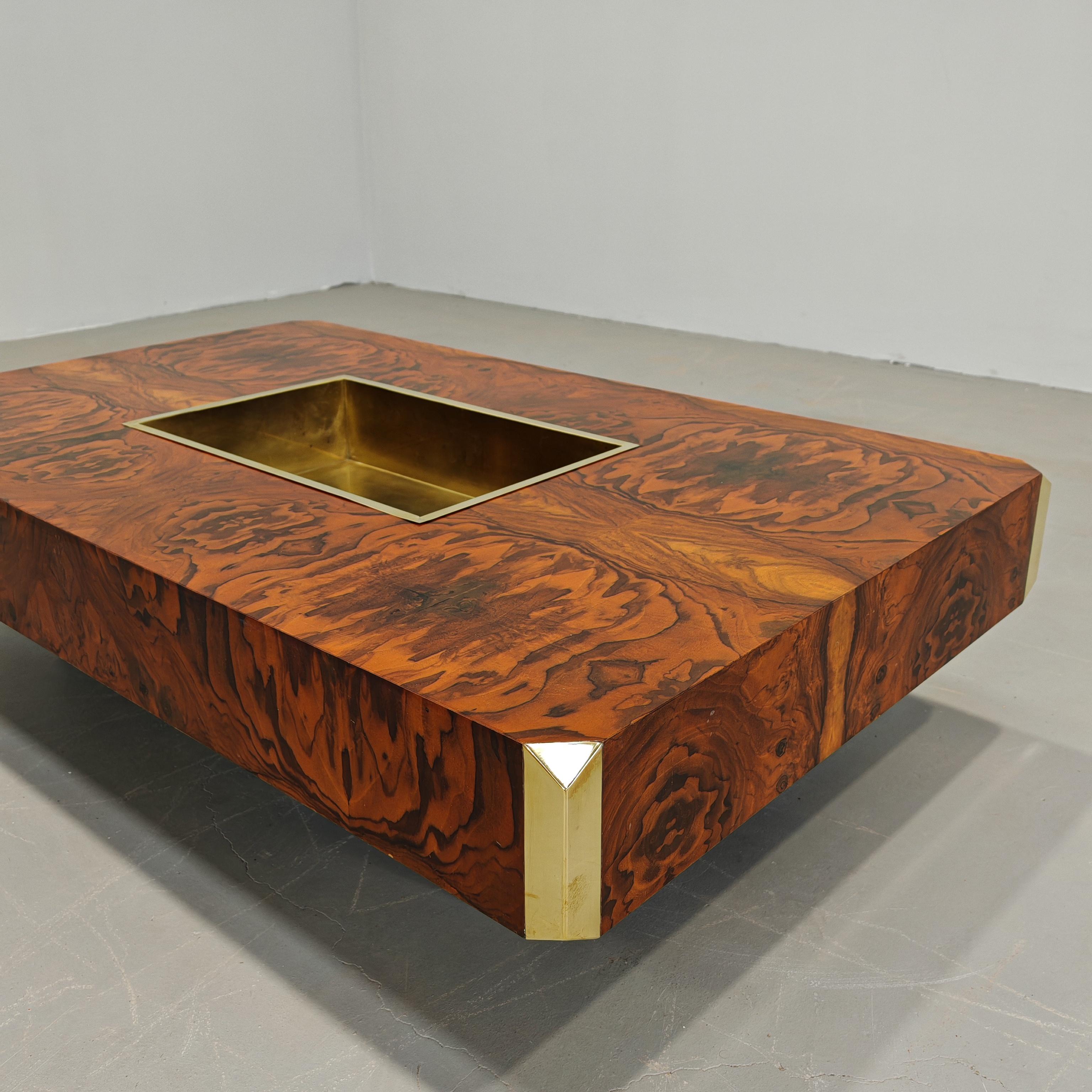Tavolino in radica mod Alveo Willy Rizzo per Mario Sabot 1970's 3