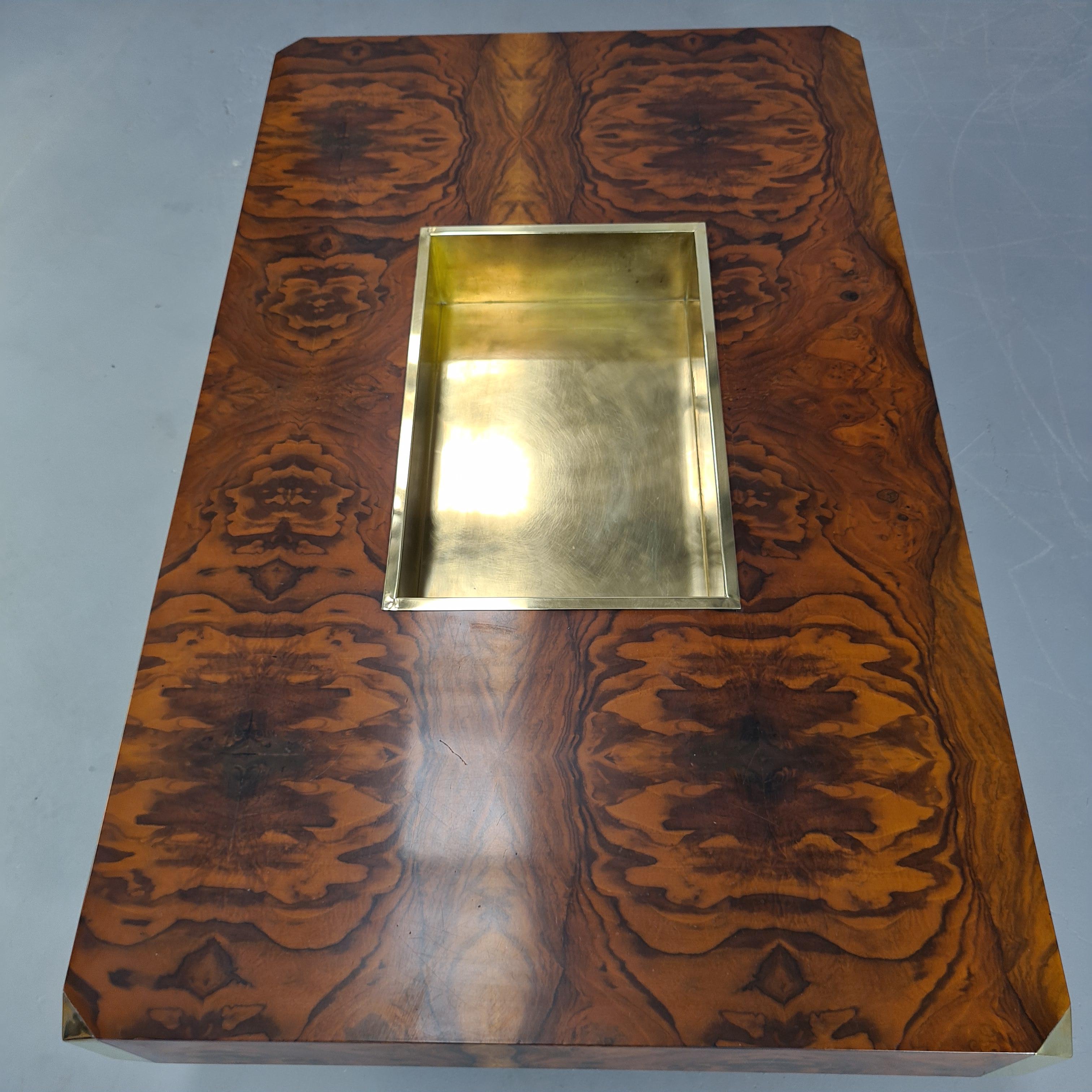 20th Century Tavolino in radica mod Alveo Willy Rizzo per Mario Sabot 1970's