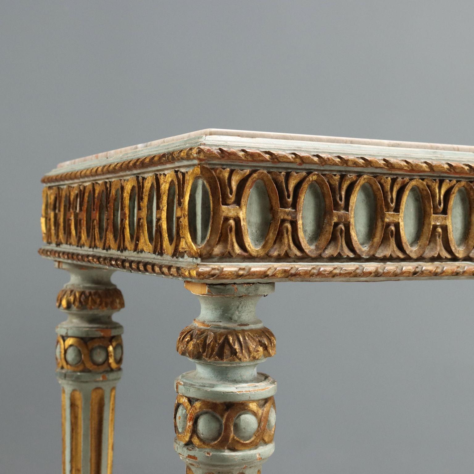Gilt Coffee Table in Neclassical Style Italy Early 20th Century For Sale