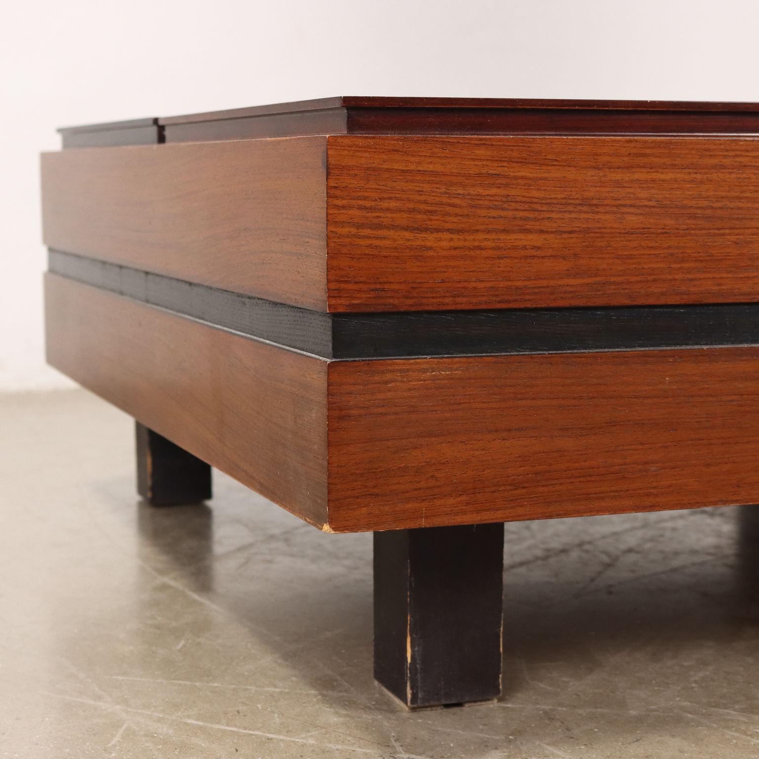 Veneer 1960s teak coffee table Carlo Hanuer for Forma