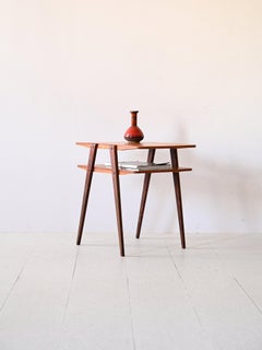 Teak coffee table with double shelf