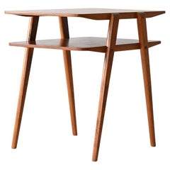 Tavolino in teak con doppio ripiano