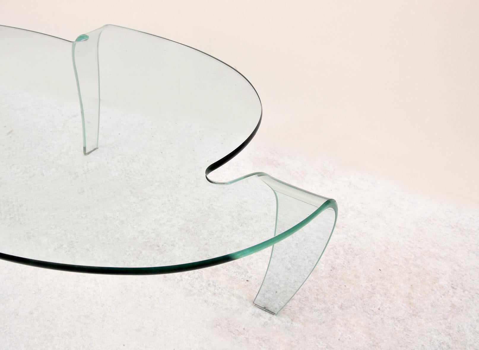 Couchtisch aus Glas, FIAM zugeschrieben, 1980er Jahre (Moderne der Mitte des Jahrhunderts) im Angebot