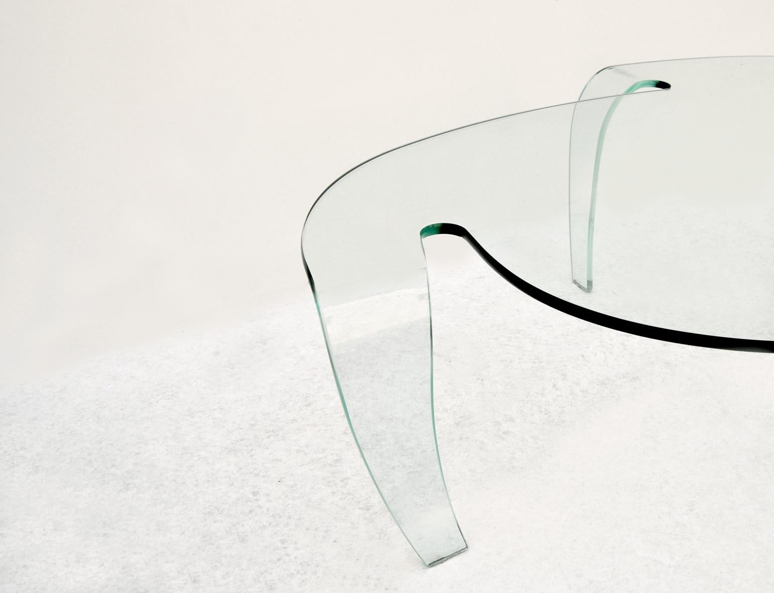 Couchtisch aus Glas, FIAM zugeschrieben, 1980er Jahre (Italian) im Angebot