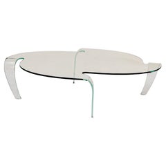 Mesa de centro de cristal atribuida a FIAM, años 80