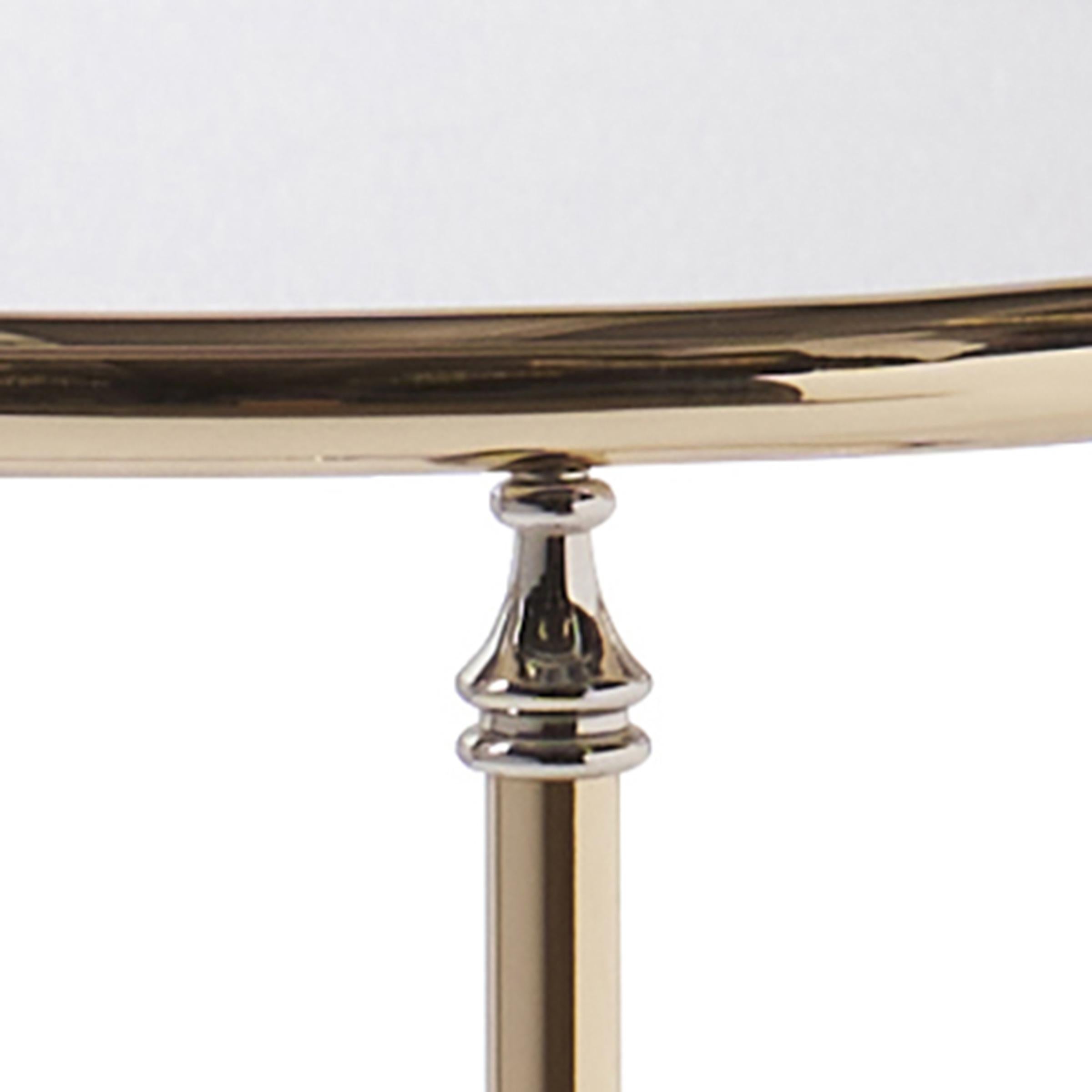 Galvanized Gold bath brass side table with 4mm crystal top EL075 For Sale