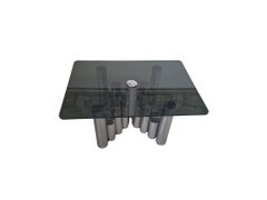 Marco Zanuso Couchtisch - 1970er Design - Chrom und Rauchglas