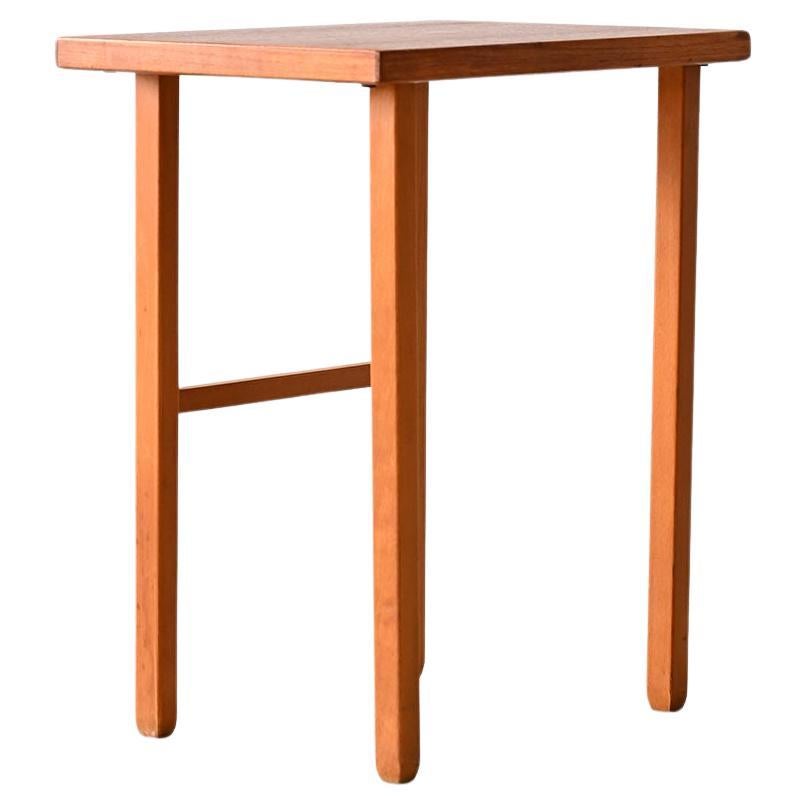 Minimal vintage teak coffee table For Sale