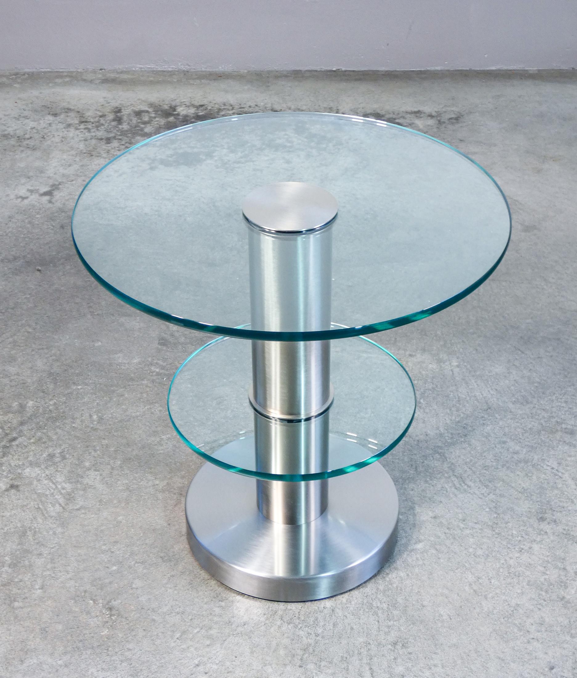 Small table mod. 1932 design by Giò PONTI for FONTANA ARTE. Glass & Metal. Italy In Good Condition For Sale In Torino, IT