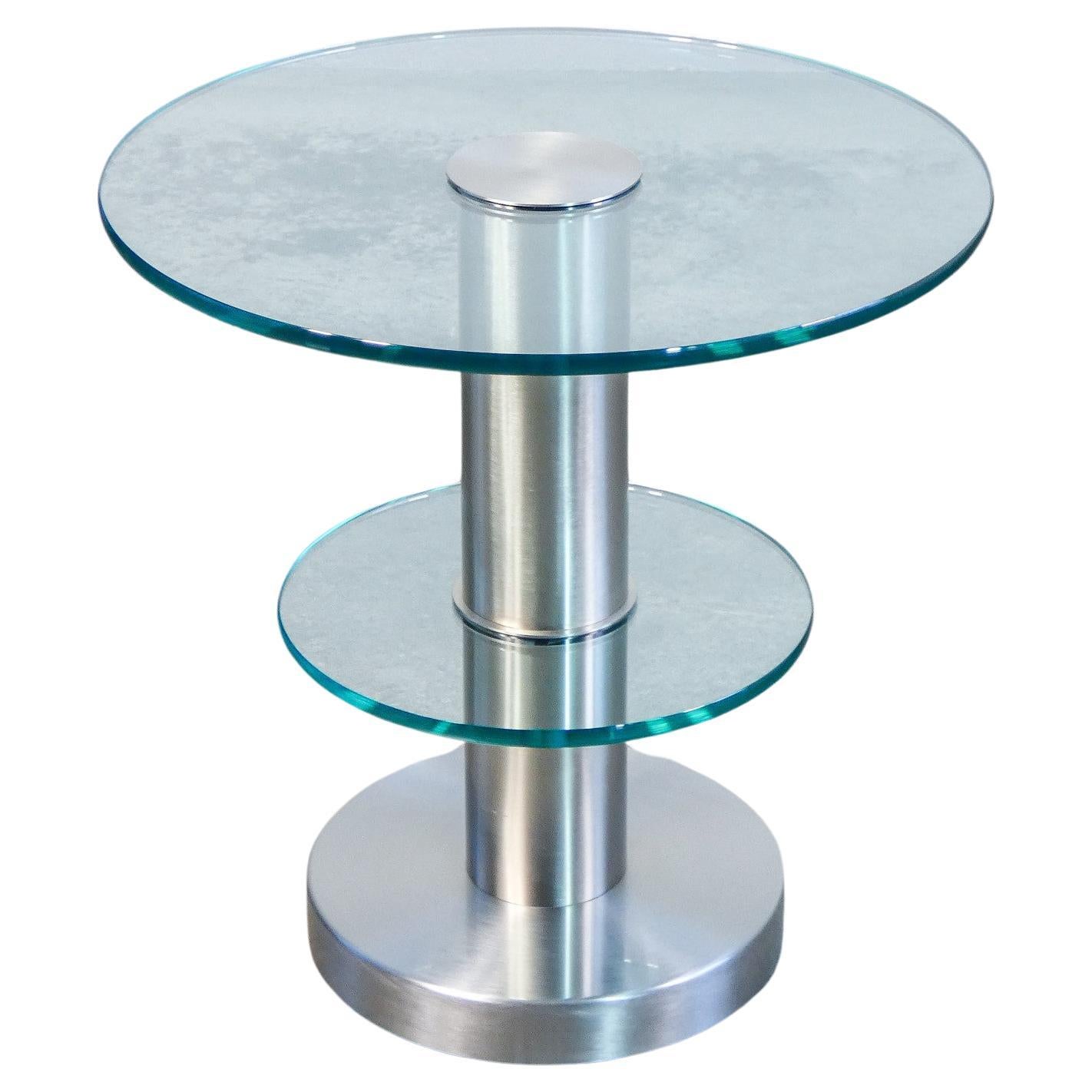 Small table mod. 1932 design by Giò PONTI for FONTANA ARTE. Glass & Metal. Italy For Sale