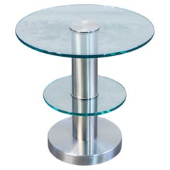 Small table mod. 1932 design by Giò PONTI for FONTANA ARTE. Glass & Metal. Italy
