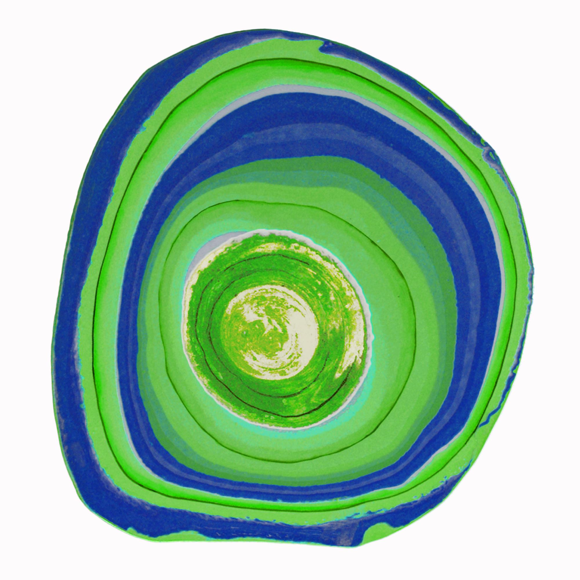 Moderne Table basse moderne noire, bleue et verte faite à la main en Italie par Cupioli en vente