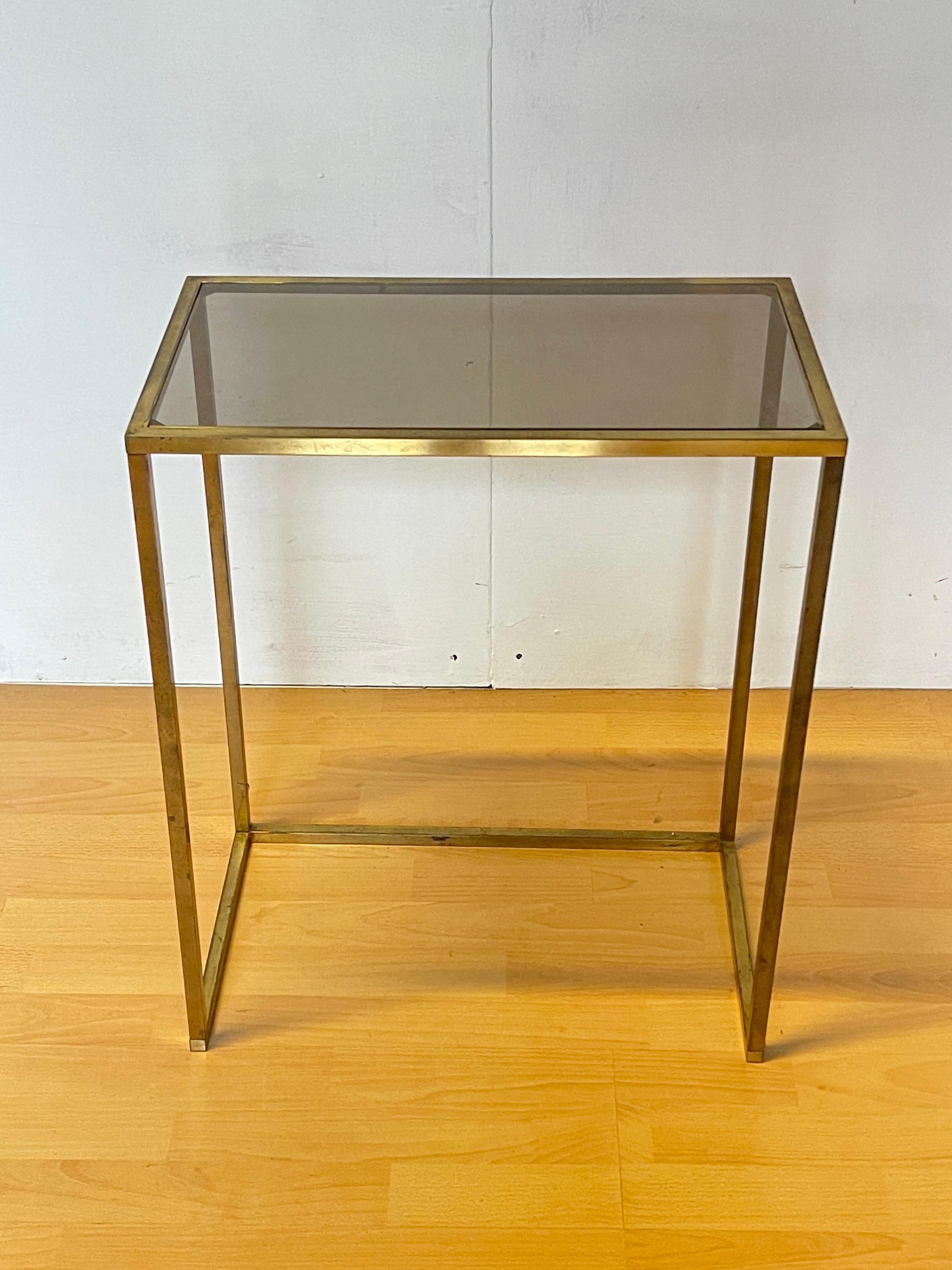 Art Déco Tavolino Moderno in Vetro e ottone Dorato Design Modern Glam in vendita