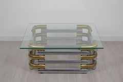 Brass and steel coffee table, Italy, 1970