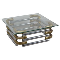 Brass and steel coffee table, Italy, 1970