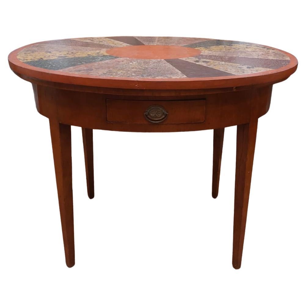 Table basse ovale avec plateau scagliola en vente