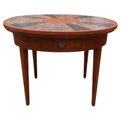 Antique Oval coffee table with scagliola top 18th century