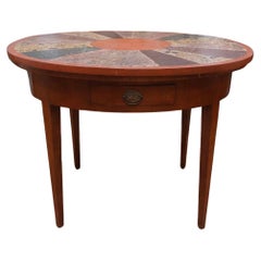 Table basse ovale avec plateau scagliola