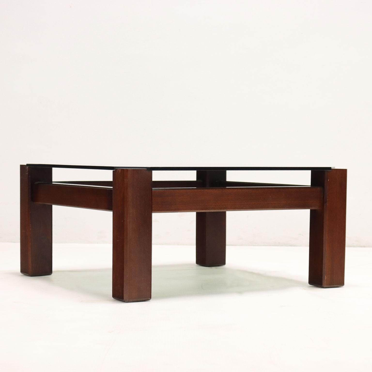 Late 20th Century 70s-80s square coffee table For Sale